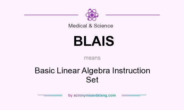 What does BLAIS mean? It stands for Basic Linear Algebra Instruction Set