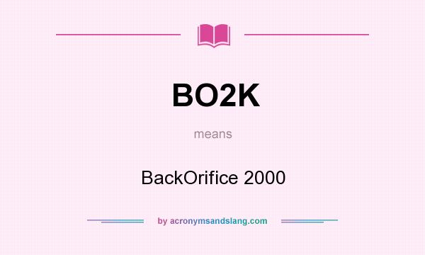 What does BO2K mean? It stands for BackOrifice 2000