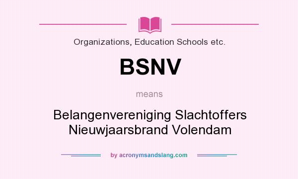 What does BSNV mean? It stands for Belangenvereniging Slachtoffers Nieuwjaarsbrand Volendam