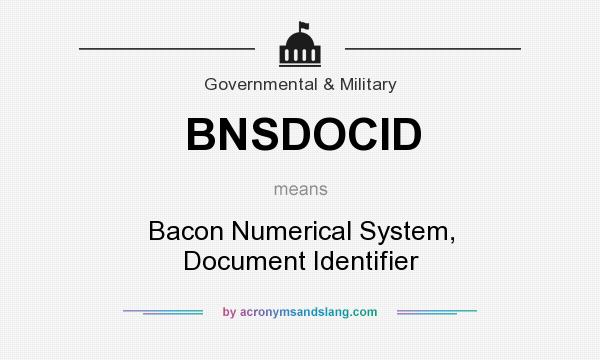 What does BNSDOCID mean? It stands for Bacon Numerical System, Document Identifier