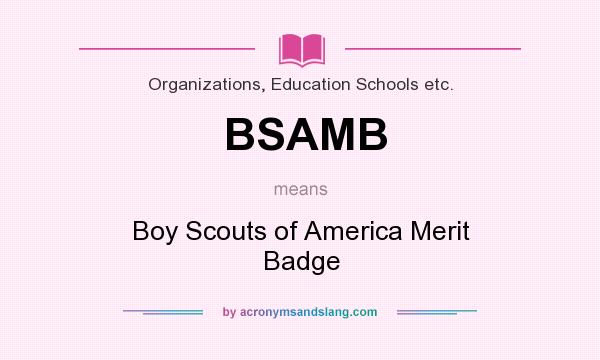 What does BSAMB mean? It stands for Boy Scouts of America Merit Badge