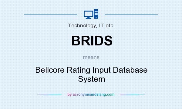 What does BRIDS mean? It stands for Bellcore Rating Input Database System
