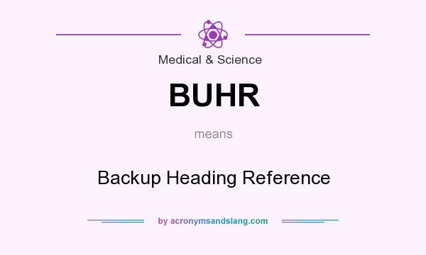 What does BUHR mean? It stands for Backup Heading Reference