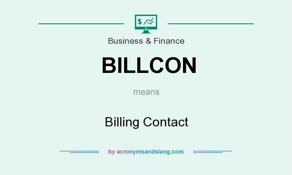 What does BILLCON mean? It stands for Billing Contact