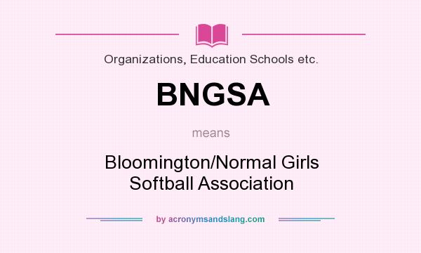 What does BNGSA mean? It stands for Bloomington/Normal Girls Softball Association
