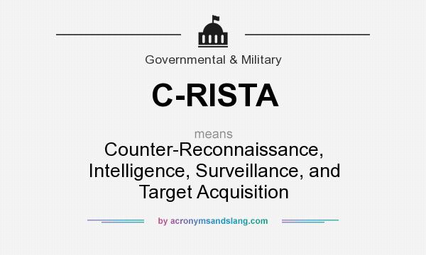 What does C-RISTA mean? It stands for Counter-Reconnaissance, Intelligence, Surveillance, and Target Acquisition