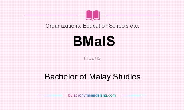 What does BMalS mean? It stands for Bachelor of Malay Studies