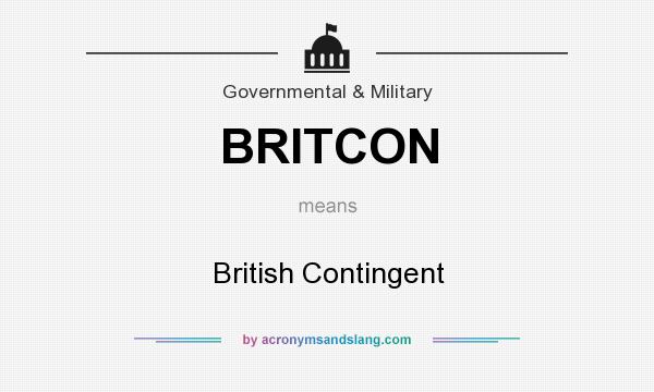 What does BRITCON mean? It stands for British Contingent