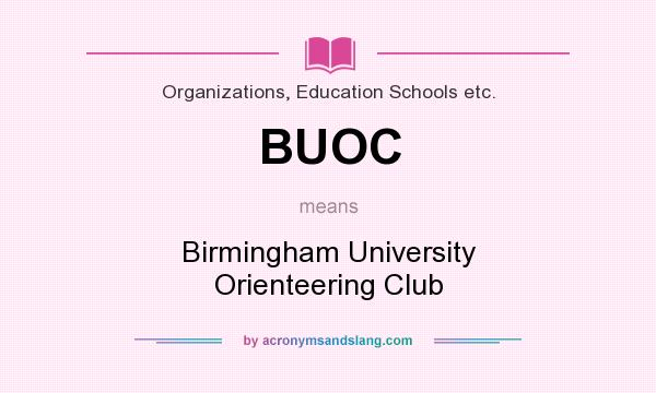 What does BUOC mean? It stands for Birmingham University Orienteering Club