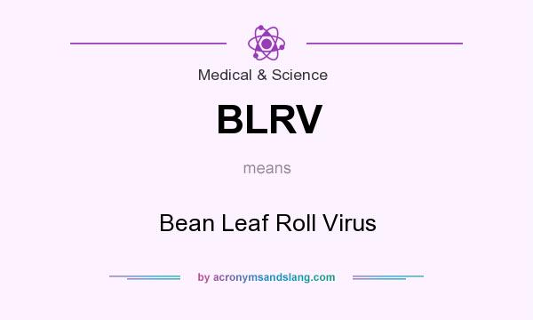 What does BLRV mean? It stands for Bean Leaf Roll Virus