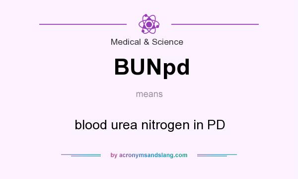 What does BUNpd mean? It stands for blood urea nitrogen in PD