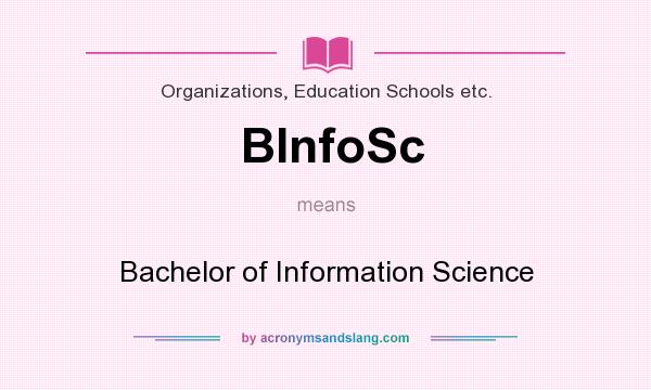 What does BInfoSc mean? It stands for Bachelor of Information Science