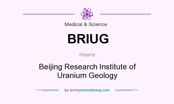 What does BRIUG mean? It stands for Beijing Research Institute of Uranium Geology
