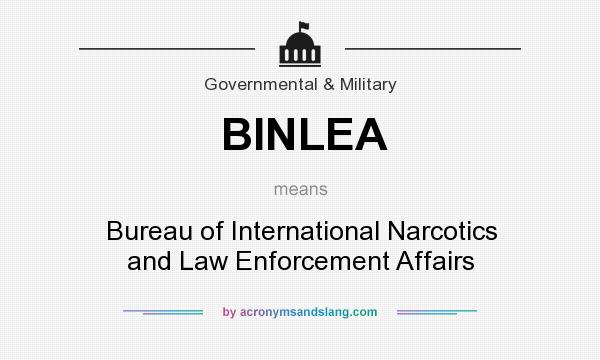 What does BINLEA mean? It stands for Bureau of International Narcotics and Law Enforcement Affairs