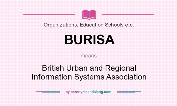 What does BURISA mean? It stands for British Urban and Regional Information Systems Association