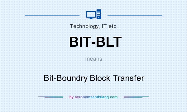What does BIT-BLT mean? It stands for Bit-Boundry Block Transfer