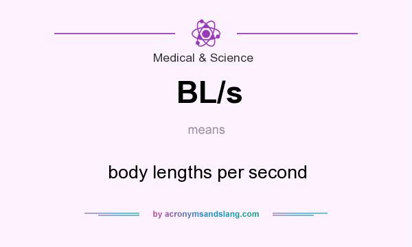 What does BL/s mean? It stands for body lengths per second