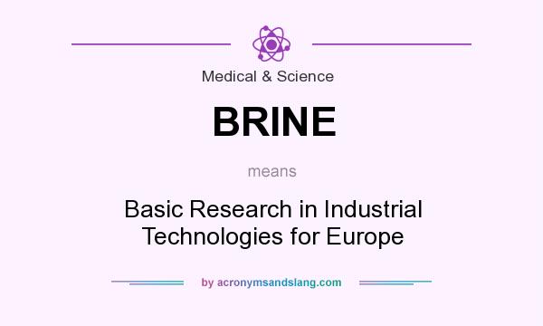 What does BRINE mean? It stands for Basic Research in Industrial Technologies for Europe