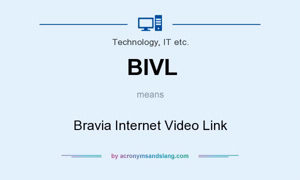 What does BIVL mean? It stands for Bravia Internet Video Link