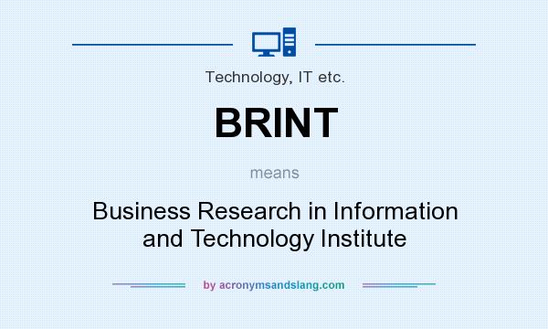 What does BRINT mean? It stands for Business Research in Information and Technology Institute