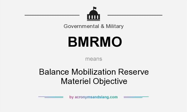 What does BMRMO mean? It stands for Balance Mobilization Reserve Materiel Objective