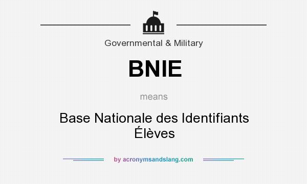 What does BNIE mean? It stands for Base Nationale des Identifiants Élèves