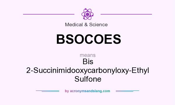 What does BSOCOES mean? It stands for Bis 2-Succinimidooxycarbonyloxy-Ethyl Sulfone