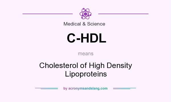 What does C-HDL mean? It stands for Cholesterol of High Density Lipoproteins