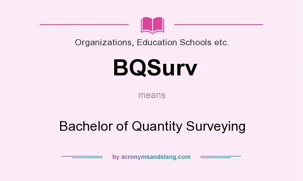 What does BQSurv mean? It stands for Bachelor of Quantity Surveying