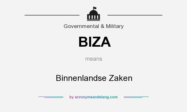 What does BIZA mean? It stands for Binnenlandse Zaken