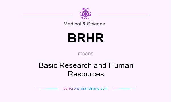 What does BRHR mean? It stands for Basic Research and Human Resources