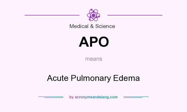 What does APO mean? It stands for Acute Pulmonary Edema
