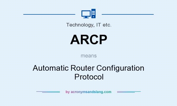 What does ARCP mean? It stands for Automatic Router Configuration Protocol