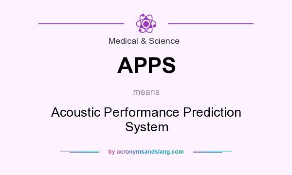 What does APPS mean? It stands for Acoustic Performance Prediction System