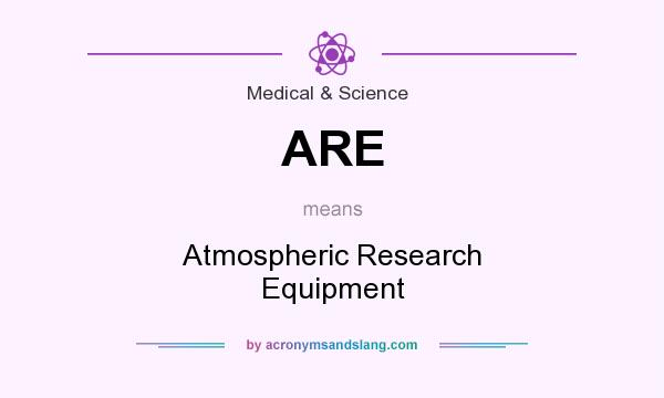 What does ARE mean? It stands for Atmospheric Research Equipment
