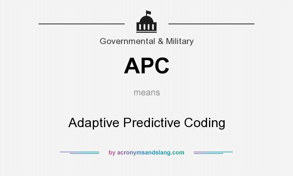 What does APC mean? It stands for Adaptive Predictive Coding