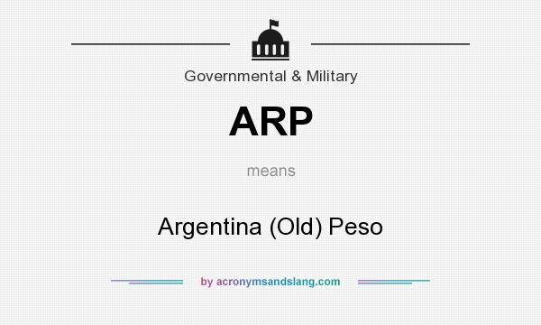 What does ARP mean? It stands for Argentina (Old) Peso