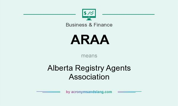 What does ARAA mean? It stands for Alberta Registry Agents Association