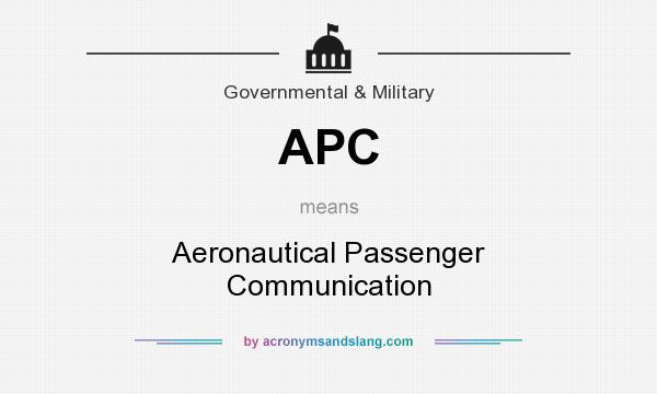 What does APC mean? It stands for Aeronautical Passenger Communication