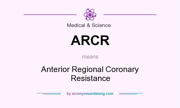 What does ARCR mean? It stands for Anterior Regional Coronary Resistance