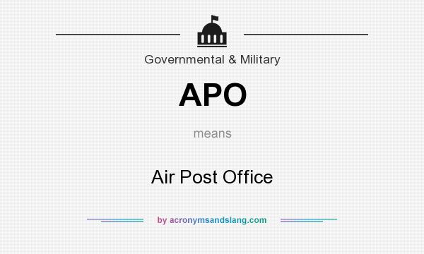 What does APO mean? It stands for Air Post Office