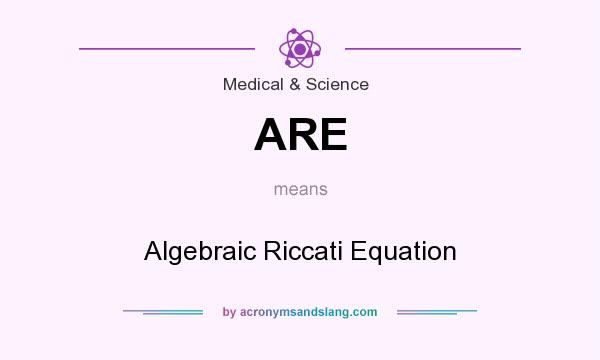 What does ARE mean? It stands for Algebraic Riccati Equation
