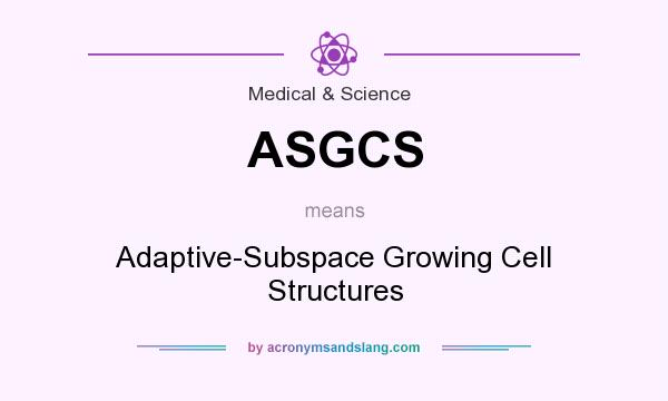 What does ASGCS mean? It stands for Adaptive-Subspace Growing Cell Structures