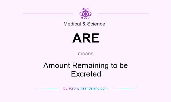 What does ARE mean? It stands for Amount Remaining to be Excreted