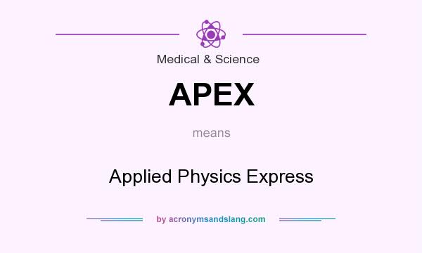 What does APEX mean? It stands for Applied Physics Express