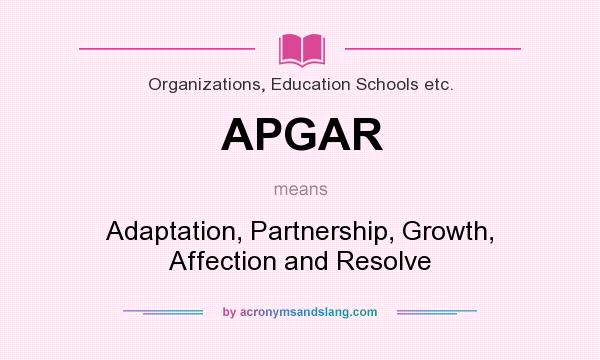 What does APGAR mean? It stands for Adaptation, Partnership, Growth, Affection and Resolve