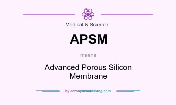 What does APSM mean? It stands for Advanced Porous Silicon Membrane