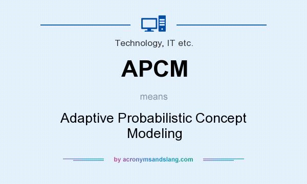 What does APCM mean? It stands for Adaptive Probabilistic Concept Modeling
