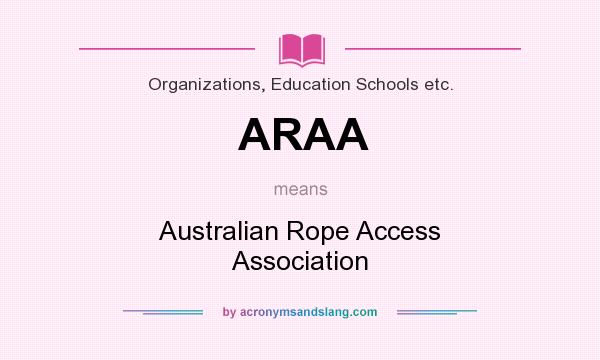 What does ARAA mean? It stands for Australian Rope Access Association