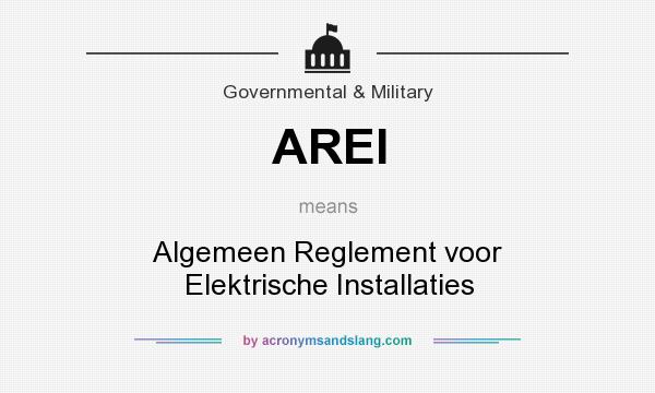 What does AREI mean? It stands for Algemeen Reglement voor Elektrische Installaties